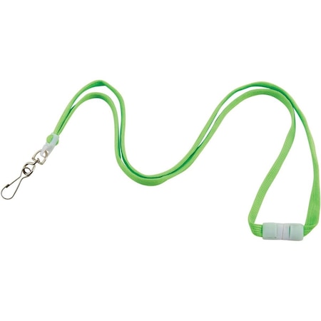 Workstationpro Neon Breakaway Lanyard - Neon Green, 12PK TH1620652