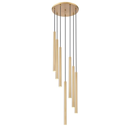 Z-Lite Forest 7 Light Chandelier, Modern Gold, 18 In W x 23.75 In H 919MP24-7R-MGLD-LED