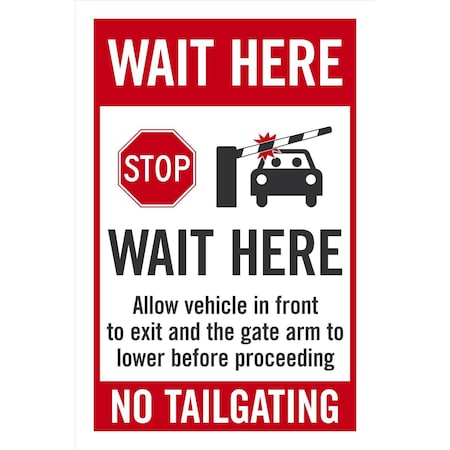 Lyle Allow Vehicle in Front To Exit And The Gate Arm To, 24x36, Engineer Grade, White G-14295-EG_24x36
