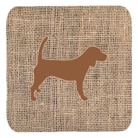 Carolines Treasures Beagle Burlap and Brown Foam Coasters- Set - 4 BB1087-BL-BN-FC