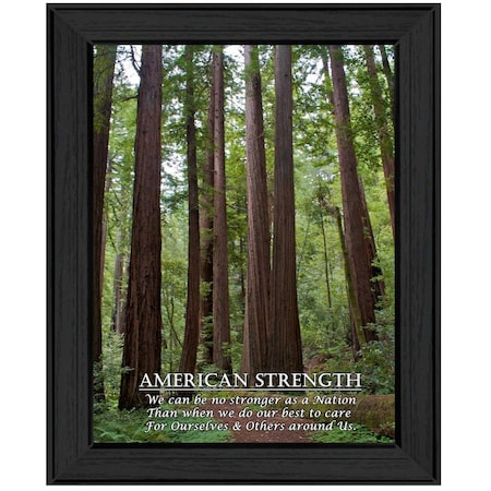 Homeroots American Strength 3 Black Framed Print Wall Art 405376