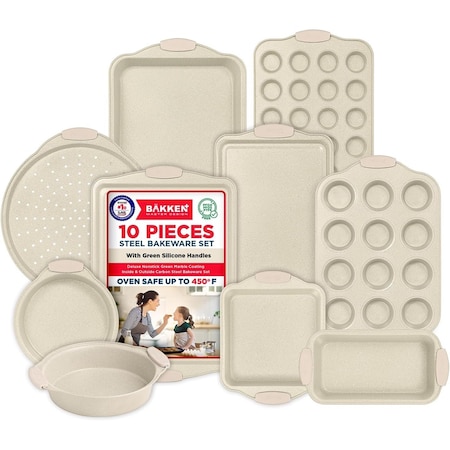 Bakkenamster BAKKEN Kitchen Oven Baking Pans, Oven Safe, 450 Deg F, 10PK BKBSMARWHT10