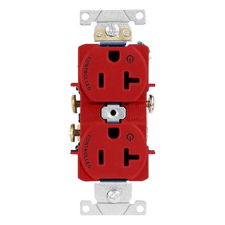 Leviton Duplex Outlet, Red 20A 125V 5362-S2R