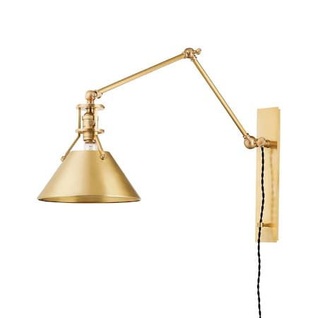 Hudson Valley Lighting Mark D. Sikes X Metal No. 2 1 Light Plug-In Sconce 9.5 In. Aged Brass MDS953-AGB