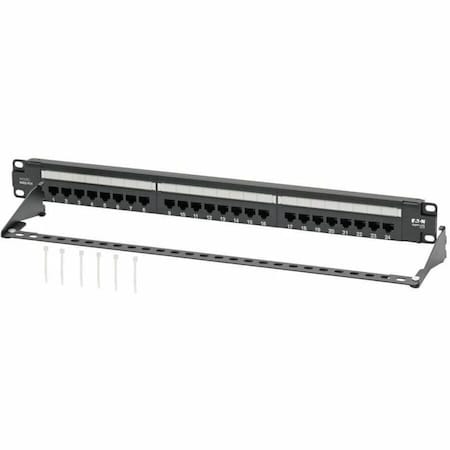 Eaton Tripp Lite Series Cat5e 24-Port Patch Panel - PoE+ Compliant, 110/Krone, 568A/B, RJ45 N052-P24
