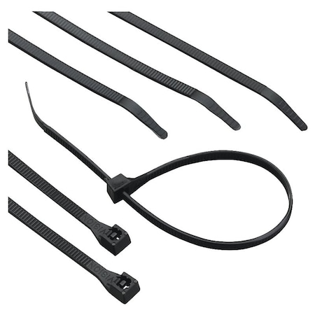 Calterm Cable Tie, 11 in L, 3 in Max Bundle Dia., Black, Nylon 6/6, 75 lb Strength 73273