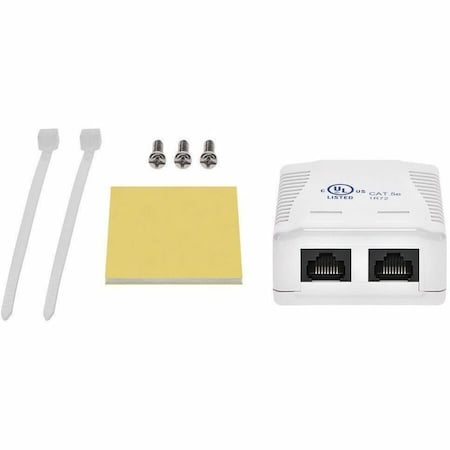 Monoprice Surface Mount Box, Cat5e, 2P, White 7091