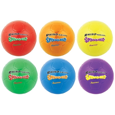 Champion Sports Rhino Skin Spr Squeeze Soccor Ball, PK6 SQSBSET