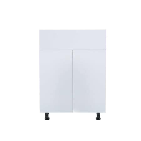 Cambridge Radiance 30 in. Wx 24 in. D x 34.50 in. H Ready to Assemble Slab Base Kitchen Cabinet in White Gloss SA-B30-WG-KIT