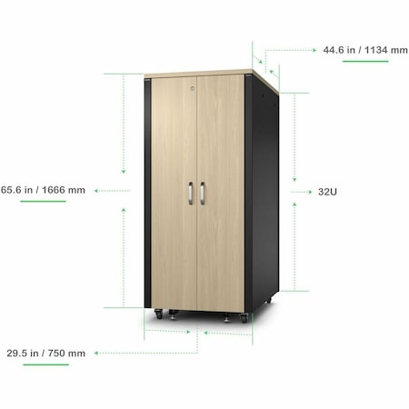 Apc NETSHELTER SOUNDPROOF, 32U, SERVER RACK ENCLOSURE, 120V, MAPLE AR4032A