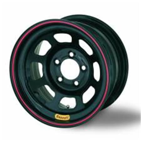 Bassett 57SH4 15 x 7 in. 4 x 10 mm 4 in. Back Spacing 16 lbs D-Hole Lightweight Wheel, Black BAS57SH4