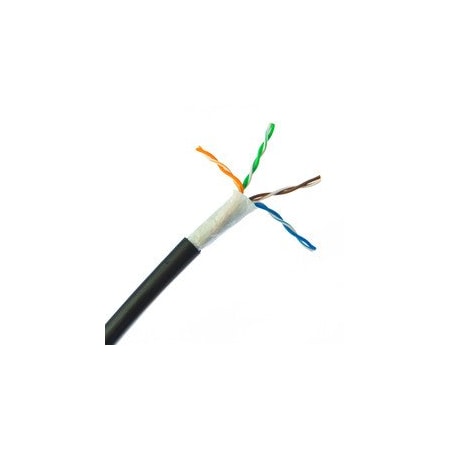 Swe-Tech 3C Direct Burial/Outdoor Cat5e blk Solid Copper Ethernet Cable, CMX, Waterproof Tape, 24 AWG, 1000ft FWT10X6-622NH