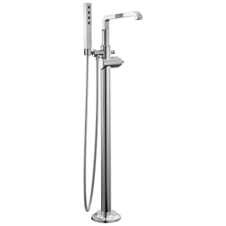 Delta Tetra Floor Mount Tub Filler Trim In Lumicoat Chrome T4789-PR-LHP-FL