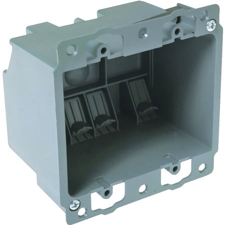 Raco Electrical Box, 25 cu in, Square Box Type, 2 Gangs, PVC 7488RAC