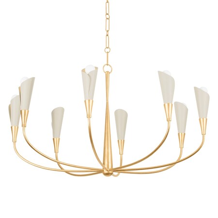 Hudson Valley Lighting Montrose 8 Light Chandelier 44 In. Vintage Gold Leaf/Soft Sand 3158-VGL/SSD