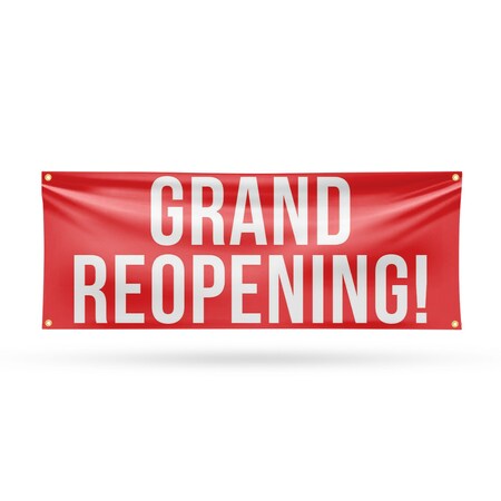 Signmission Grand Reopening, 18 Inch x 48 Inch, Vinyl Banner B-30678
