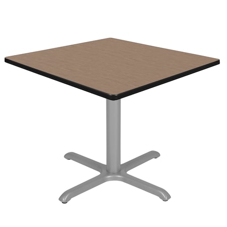 Regency Square Cain Large X-Base Breakroom Table, 42 in W, 42 in L, Noble Oak TB4242NOGY
