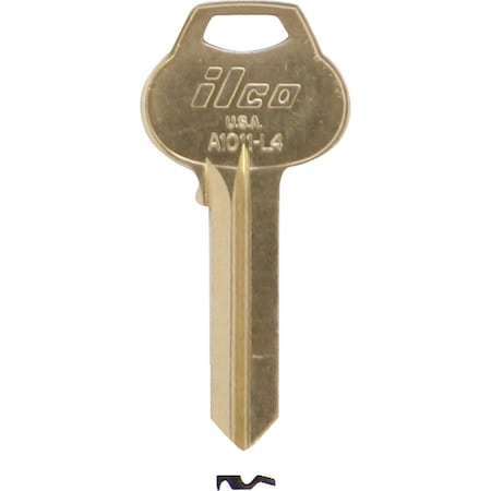 Ilco Corbin Nickel Plated File Cabinet Key RU101, 10PK IAA01536043