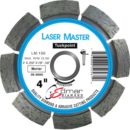 Continental Abrasives 5in x .250in x 7/8in-5/8in Premium Diamond Tuck Pointing Blade DB-00732