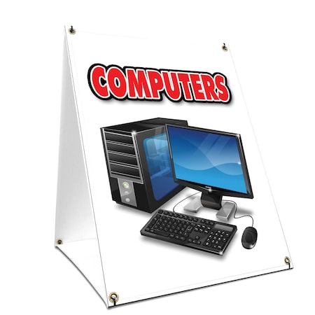 Signmission Computers, 24 Inch x 18 Inch A-frame Yard Sign, Plastic Sign SBC-1824-Computers