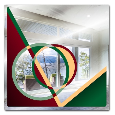 Se-Kure Luxe Earth Colors with Circles Mirror 31 x 31 ZTC231