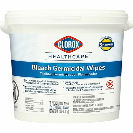 Clorox 30358 Germicidal Wipes- 12 x 12- White- 110/Canister 30358