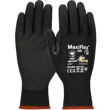 Atg Seamless Knit A4 DuPont Kevlar Glove w/Premium Nitrile Coated MicroFoam Grip on Palm & Finger, 12PK 8280