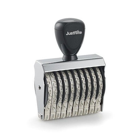 Justrite Numbering Stamp, NBR, 3-1/2 in Overall L 049059