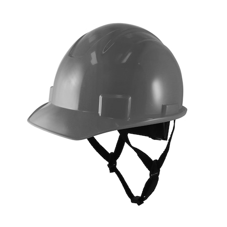 Ge Vented Hard Hat, HDPE, 4 Point Ratchet, Type 1, Class E, Gray GH327G