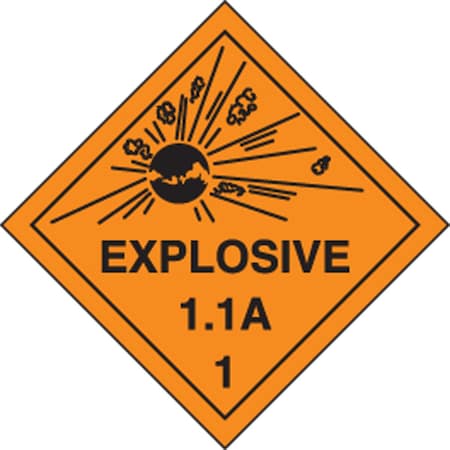 Accuform DOT SHIPPING LABELS HAZARD CLASS 1 MSL11PS5