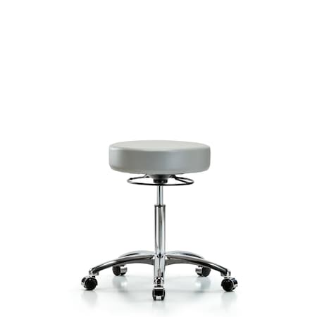 Blue Ridge Ergonomics Bench Stool, Med, Chrom, Vinyl, Castrs, Dov BR-VMBSO-CR-NF-CC-8567