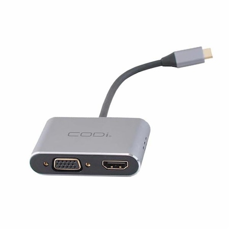 Codi 4-in-1 HDMI 3.0 USB-A to USB-C Display Adapter, Black A01063M