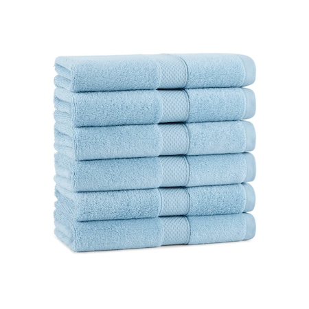 Arkwright Home Egyptian Cotton Hand Towel 16x30 Blue - Pack of 6, 6PK P-EGYP-1630-BLU