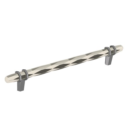 Amerock London 8 in 203 mm Center-to-Center Polished Nickel/Black Chrome Cabinet Pull BP36663PNBCR
