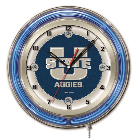 Holland Bar Stool Co Utah State University Double Neon 19" Clock Clk19UtahSt