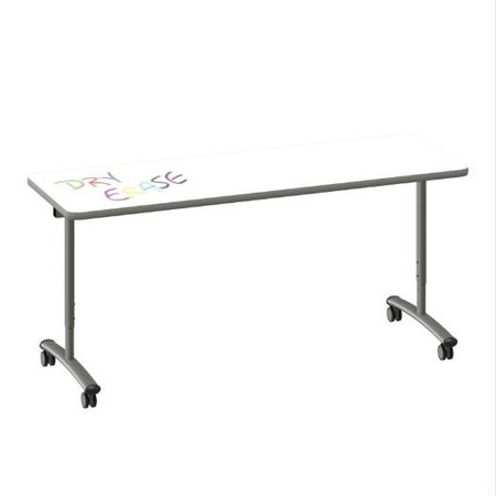 Correll Rectangle Premium Sit To Stand Dry Erase Flip Top Table, 72 in W, 28 in to 38 in H FTS3072DE-80-14-13