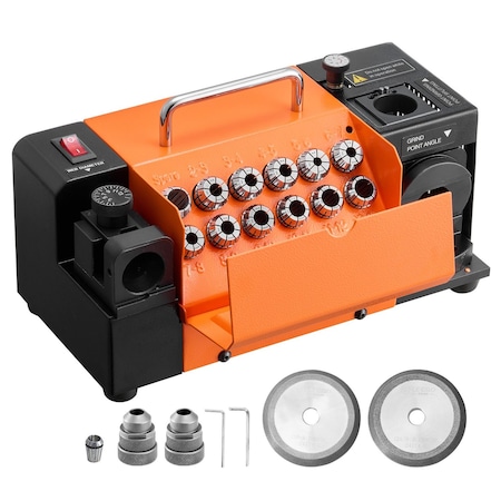 Vevor Drill Bits Sharpener 3-15mm with 13 Collets & 2 Grinding Wheels MR-13B