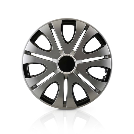 Altertrim 15 in Univ Hubcaps, Snap-On, (Slvr & Blk Lacq), 4PK CHB-5082-DP-15