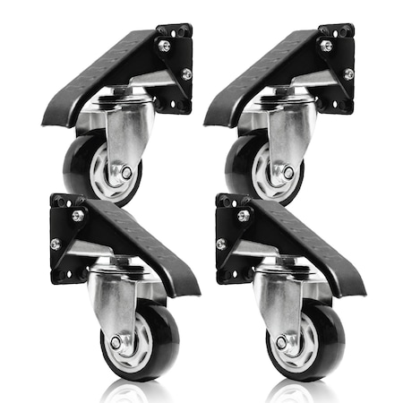 Powertec Workbench Caster Kit, 2.5" Retractable Stepdown, with Side Mounting Options & 600 lbs Loads, 4PK 17001N