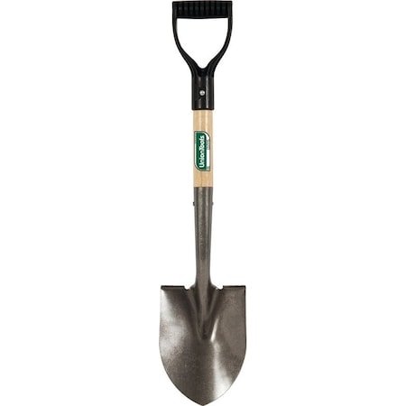 Union Tools Digging Shovel, 6 in W Carbon Steel Blade, Hardwood Handle W/ D-Grip 163037900