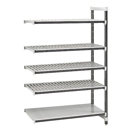 Cambro Shelving Unit, 40 in L, Speckled Gray EXA184284VS5480
