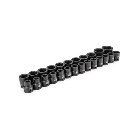 Tekton 3/4 Inch Drive 6-Point Impact Socket Set, 25-Piece 17-50 mm, Common Sizes SID93013