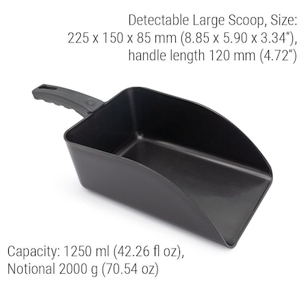 Detectamet Scoop, 8.85 in L, Black, PK5 514-S088-P02-Z03