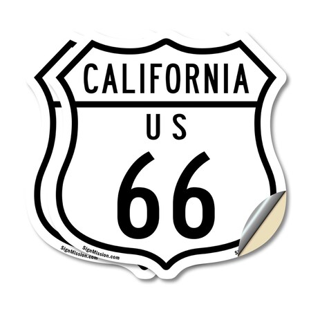 Signmission California Route Marker Shield Sign Us 6, 4 inch X 4 inch, Vinyl Decal, 2PK SHI-D-2PACK-4-371