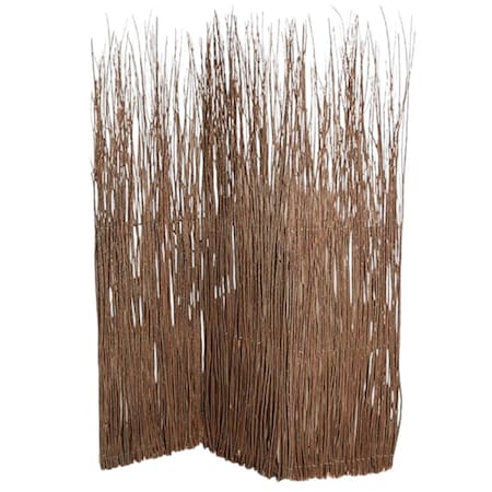 Homeroots 84" Brown Wood Folding Three Panel Screen Room Divider 274854