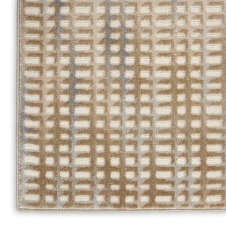 Homeroots 5' X 7' Beige And Blue Abstract Indoor Outdoor Area Rug 550328