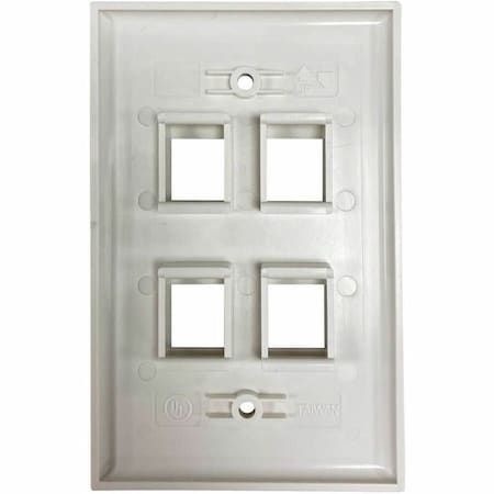 Eaton Tripp Lite Series Safe-IT 4-Port Single-Gang Keystone Wall Plate, Antibacterial, Ivory Gloss, TAA N042AB-004-IVG