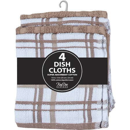 Kay Dee Designs Taupe Dish Cloth Set, 4-Piece R6439