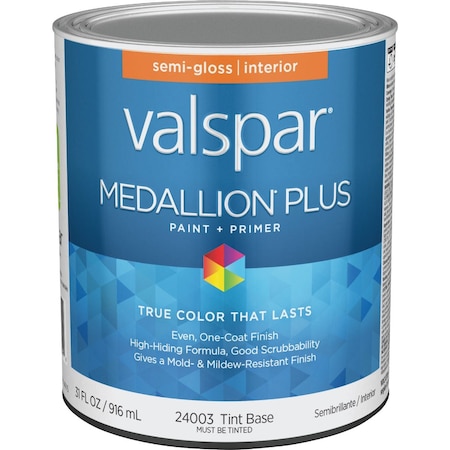 Valspar Medallion Plus Premium Paint & Primer Semi-Gloss Interior Paint Tint Base 1 Qt. 028.0024003.005