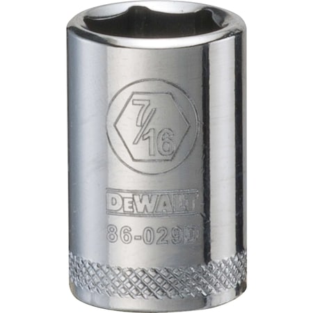 Dewalt Socket, 1/4 in Hex Drive, 7/16 in, 6 pt DWMT86029OSP